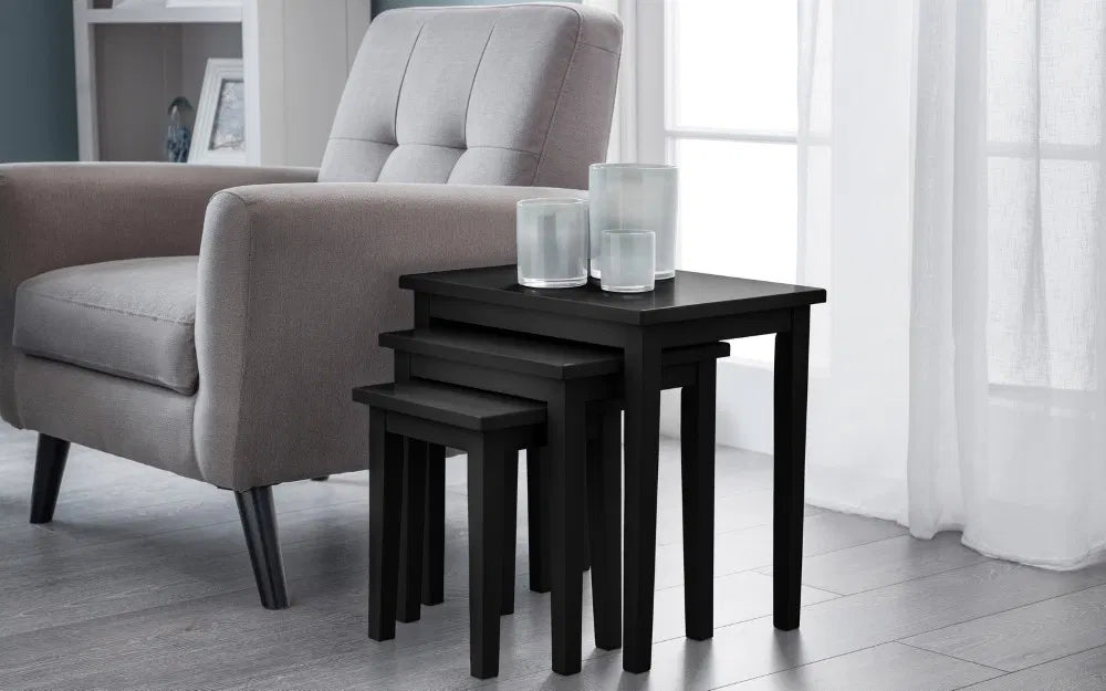Milo Black Side Tables Nest